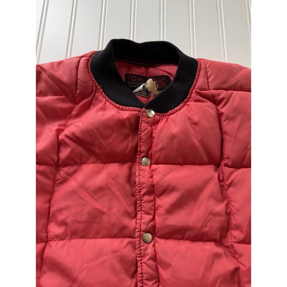 Vintage 10X Sport Clothing Goose Down Puffer Jacket Pink Snap‎ M USA Made - Picture 2 of 12